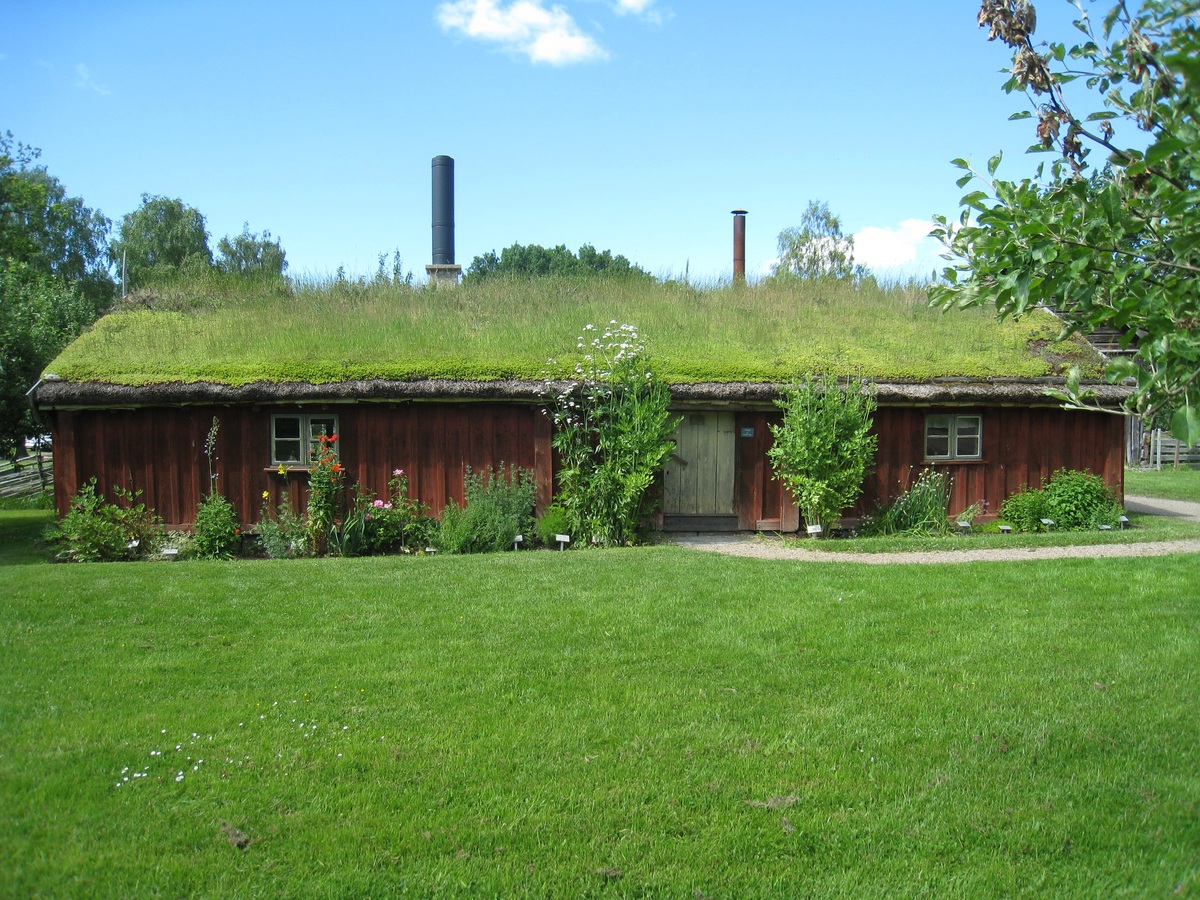 Extenzivní zelená střecha na venkovské chalupě